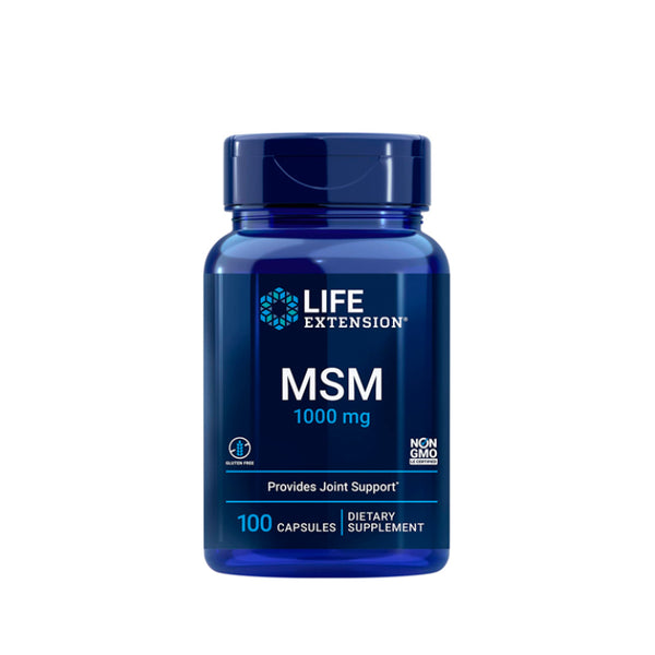 Soporte inmunológico marca LIFE EXTENSION. MSM 1000 mg. 100 cápsulas. Vitaguru