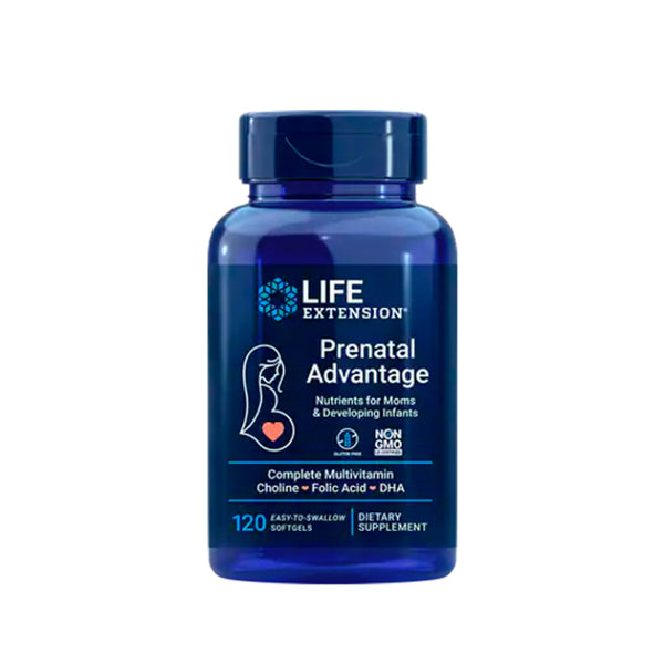 Suplemento alimenticio marca LIFE EXTENSION. Prenatal Advantage. 120 cápsulas. Vitaguru