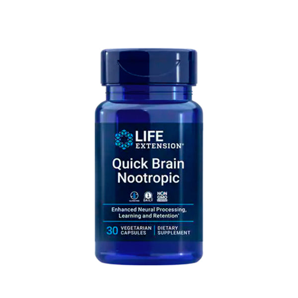 Suplemento alimenticio marca LIFE EXTENSION. Quick Brain Nootropic. 30 cápsulas. Vitaguru