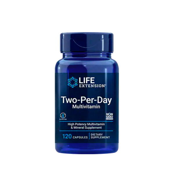 Suplemento alimenticio marca LIFE EXTENSION. Two-Per-DAY Multivitamínico. 120 cápsulas. Vitaguru